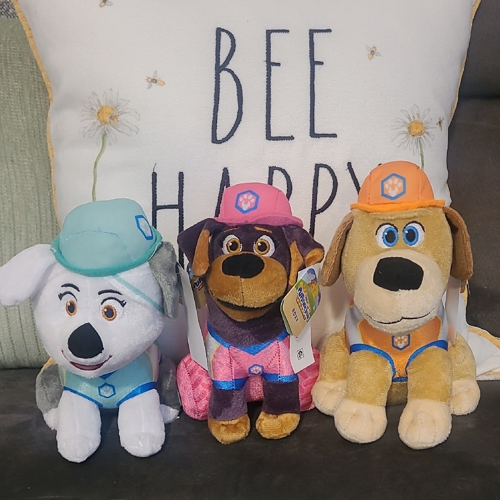 Plush Dog Toy Set - Blue, Pink, Tan